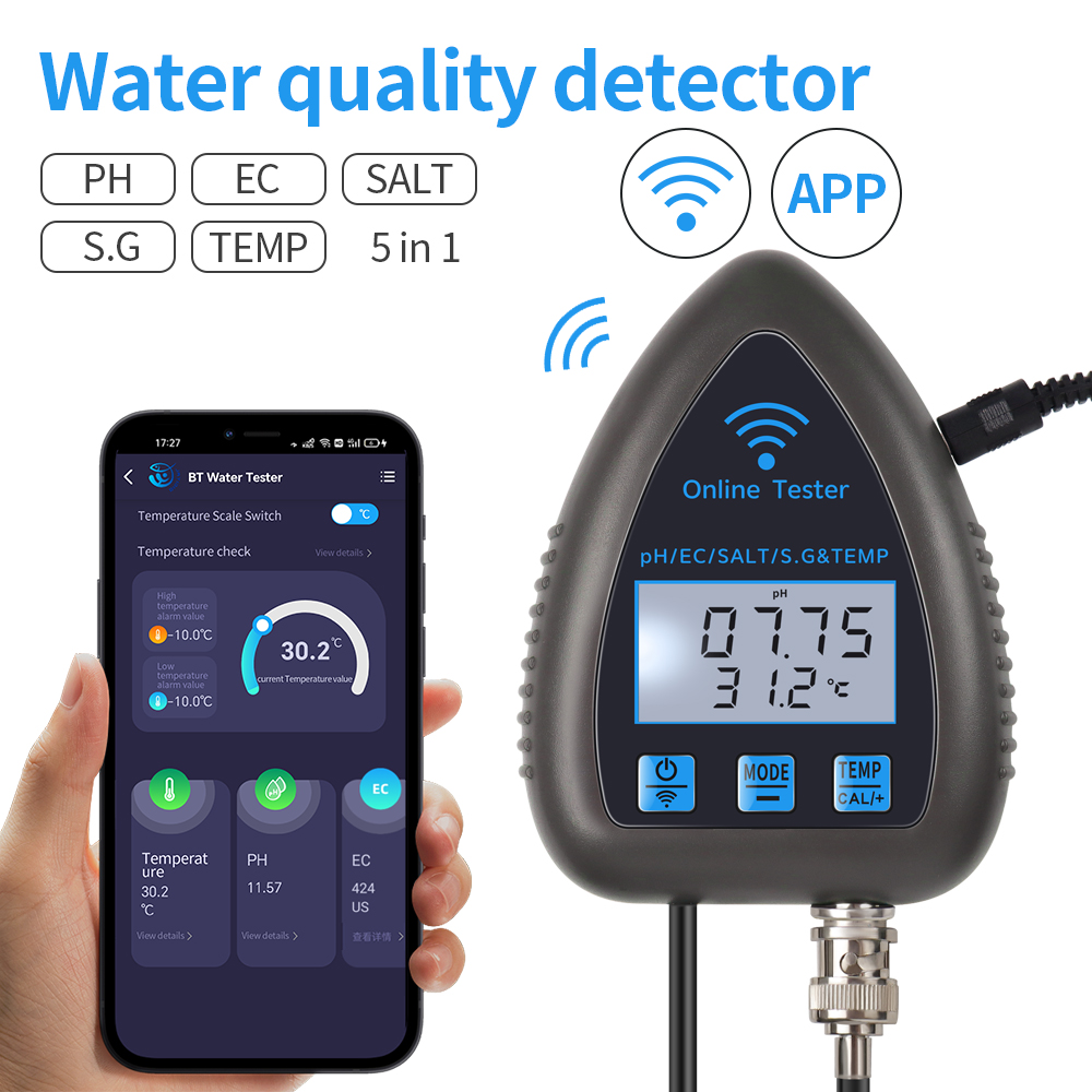 Ec Meter Digital - Tuya WiFi 5 in 1 su