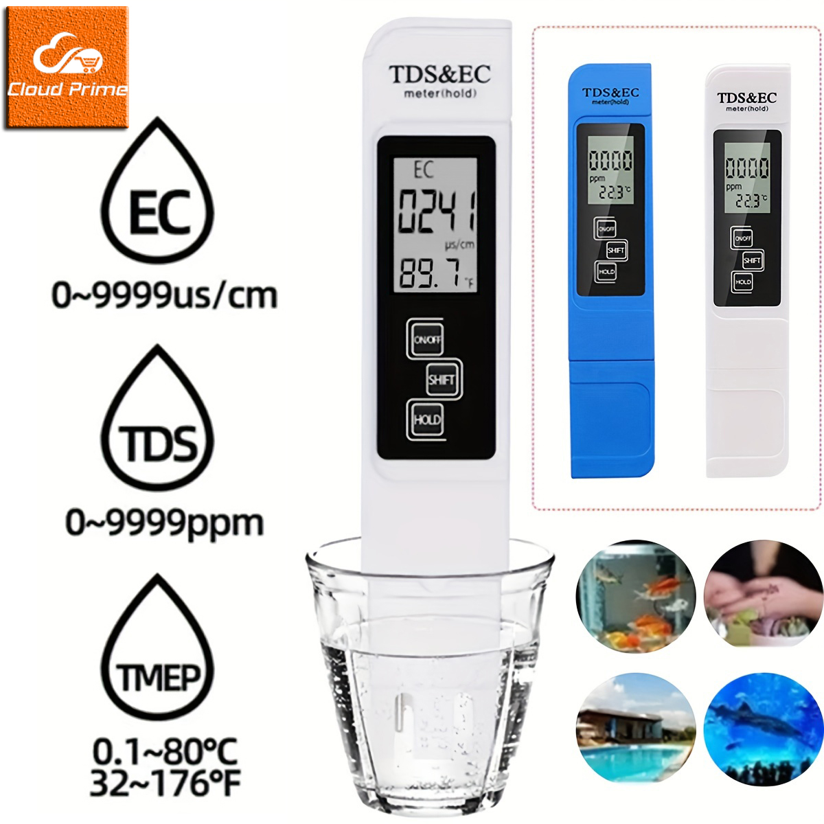 Ec Meter Digital - 3in1 Su Kalitesi Algılama Kalem Ev