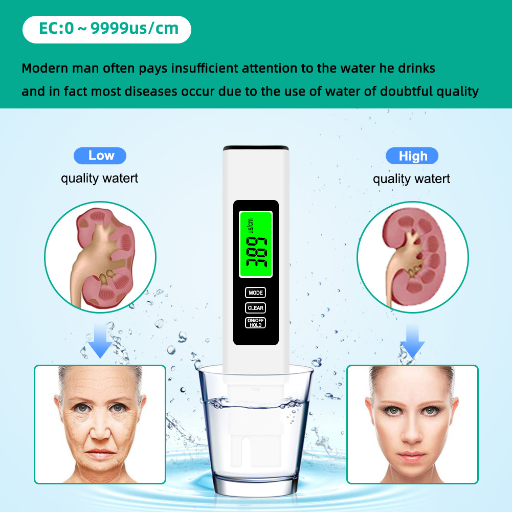 Ec Meter Digital - 4'ü 1 arada Dijital Su Test
