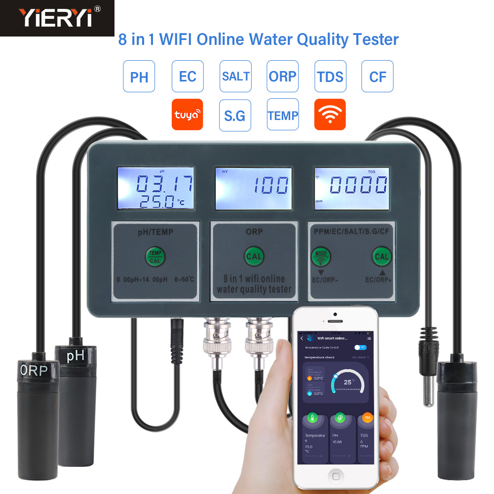WiFi Tuya akıllı PH ölçer veri - Ec Meter Digital incelemesi ve fiyatı