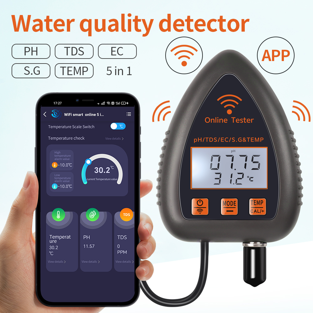 Tuya WiFi 5'i 1 arada TDS/EC/T - Ec Meter Digital incelemesi ve fiyatı
