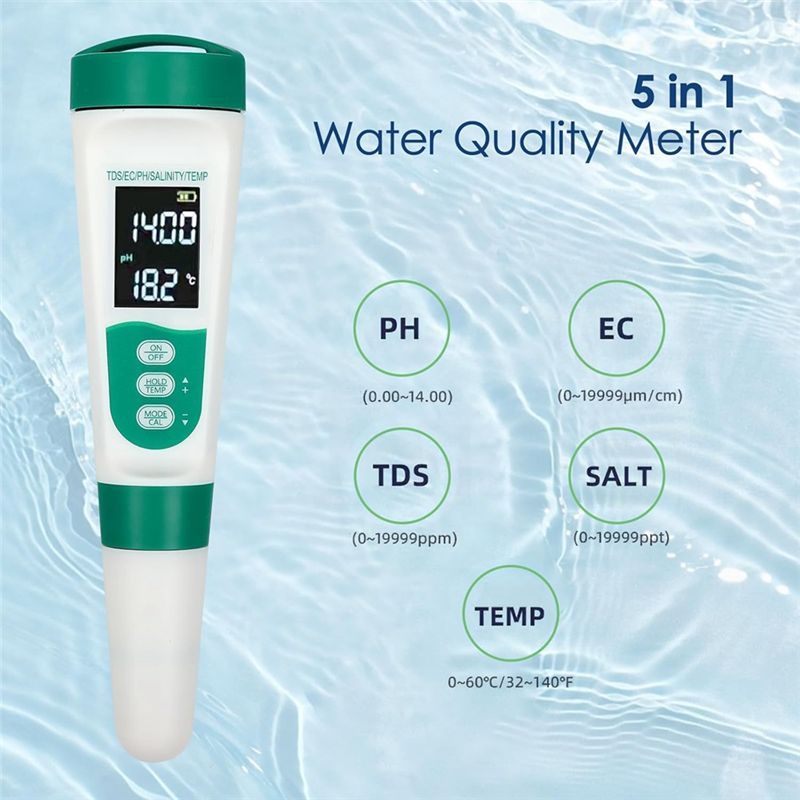 AT02-5 In1 Dijital PH Ölçer So - Ec Meter Digital incelemesi ve fiyatı