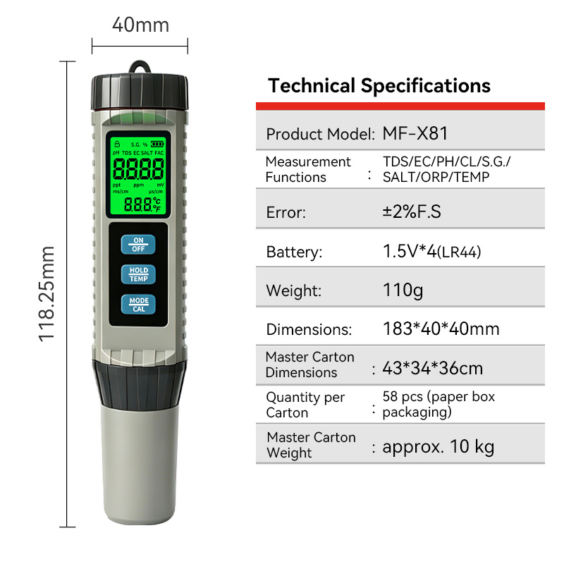 MF-X81 Taşınabilir Çok Fonksiy - Ec Meter Digital incelemesi ve fiyatı